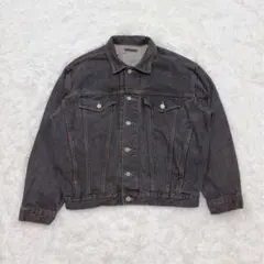ブラックデニムジャケット M相当 フェード加工