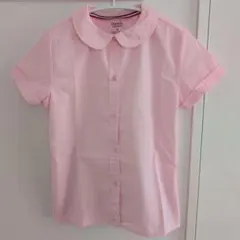 【美品】FRENCH TOAST 半袖 丸襟 ブラウス シャツ ピンク 140