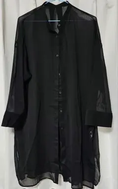 シースルー黒長袖シャツGU S
