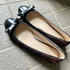 MIU MIU レース フラットパンプス リボン ブラック 37.5のサムネイル
