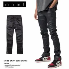 【美品】mnml ミニマル コーティングデニム 29インチ ブラック スキニーのサムネイル