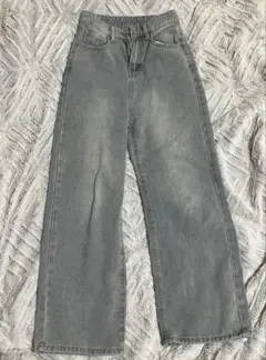 2月末まで ウォッシュドワイドレッグジーンズ レディース S