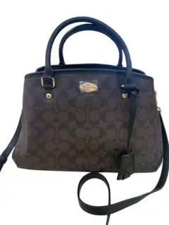 COACH コーチ シグネチャー 2wayハンドバッグ ショルダーブラウン系