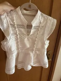 snidelホワイト レース ノースリーブ トップス