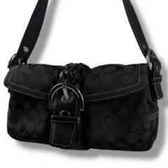 COACH シグネチャー ハンドバッグ ブラック - メルカリ