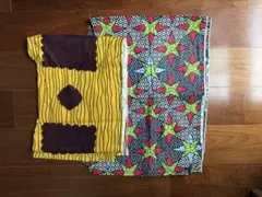 アフリカ布 2種セット 幾何学模様