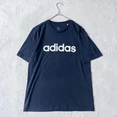 アディダス|メンズ・ロゴTシャツ【M】刺繍　シンプル　コットン100％ ブラックのサムネイル