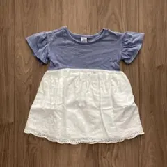 baby Gap 半袖ワンピース　袖フリル　刺繍　12-18months