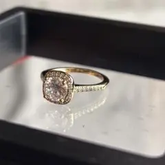 ゴールド キュービックジルコニアリング 15号 一粒cz指輪