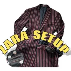 ♦️希少♦️ZARA セットアップ　ストライプ　総柄　定価2.5万