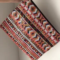 カラフル幾何学模様 クラッチバッグ