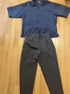 【GU】半袖ジャケット（L） スラックス（M）　　セット