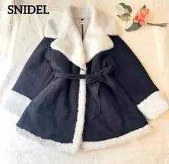 【完売未使用✨】SNIDEL ムートンウエストマークコート　ブラック