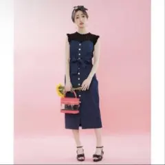 WILLSELECTION フロントボタンデニムベアワンピース