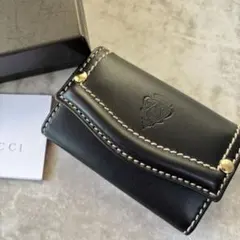 H357 未使用級✨GUCCI グッチ　キーケース　6連　レザー　男女兼用　黒