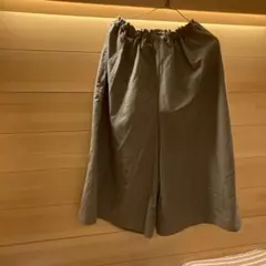 茶系ゴムウエスト ガウチョパンツ