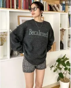 ungrid web限定　ロゴルーズニット