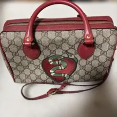 GUCCI GGスプリーム キャンバス スネークハート2WAYバッグ 蛇