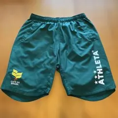 【美品】ATHLETA アスレタ　サッカー　ハーフパンツ　人気Lサイズ　グリーンのサムネイル