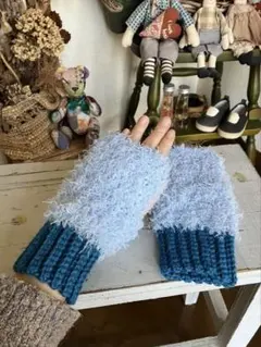 ［ハンドメイド］ハンドウォーマー　アームウォーマー　指なし手袋　手編み