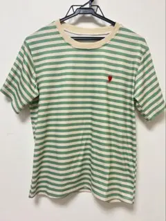 SHEIN 緑ボーダー Tシャツ