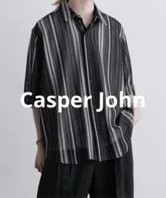 CASPER JOHN レースシャツ 黒 S 夏 モード 韓国 きれいめ