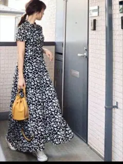 【ZARA】花柄 半袖シャツワンピース　Mサイズ相当
