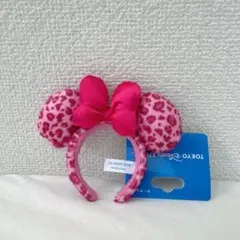 【新品】東京ディズニーランド　ミニー　キーチェーン　ヒョウ柄　ピンク