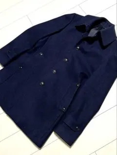 新品未使用品★ネイビー ★ステンカラーコート ★ウールコート★サイズM★