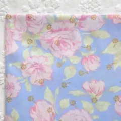 カーラインラブ　ピンクブルー　ラメ　輸入リバティタナローン　30cm×50cm