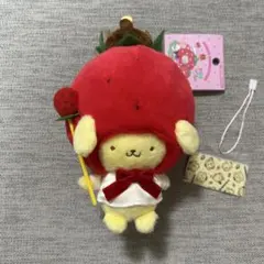 ポムポムプリン いちごのお家限定 マスコットホルダー いちごの王さま