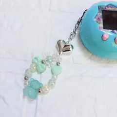 【匿名配送】ビーズ ストラップ 推し活 スマホ たまごっち たまパラ 緑