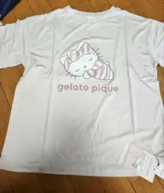 ワンポイントTシャツ　ジェラピケ　サンリオ　キティ ピンク