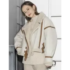 MURUAベルトフェイクムートンブルゾン