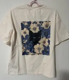 8/11までの出品！【未使用】黒猫柄半袖Tシャツのサムネイル