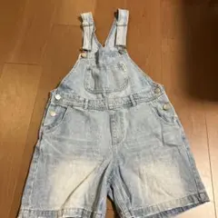 repipi armario デニムダメージハーフサロペットLサイズ