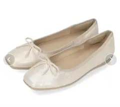 ゴールドリボン付きフラットシューズ　オリエンタルトラフィック　23センチ