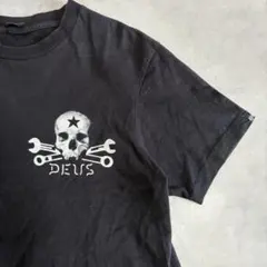 Deus Ex Machina USA製 スカルTシャツ 黒 M フェードのサムネイル