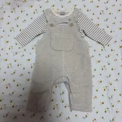 petit main もこもこくまさんサロペット　2点セット70cm