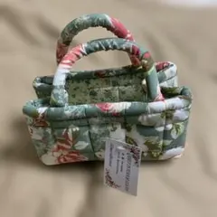 花柄キルティングバスケット(S) ①