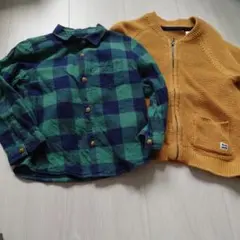 ZARA チェックシャツ、カーディガンセット 2-3歳　98センチ