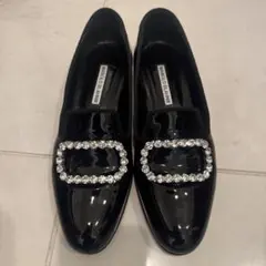 (期間限定セール！) MANOLO BLAHNIK ブラックローファー 36.5のサムネイル