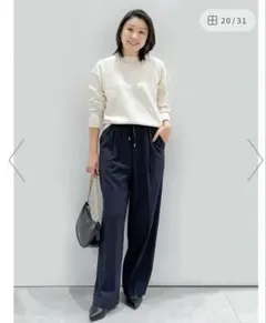 【美品】ピンストライプイージーワイドパンツ