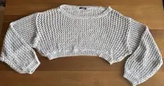 【美品】EMODA グレー クロップドニット バルーンスリーブのサムネイル