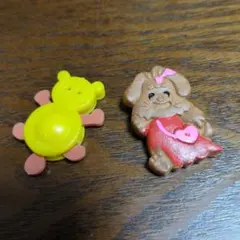 グリコ　おまけ　レトロ　ミニチュア　おもちゃ　オマケ　タヌキ　イヌ　食玩のサムネイル