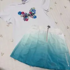 新品タグ付き ANNA SUI mini 花ロゴ 肩スリットTシャツ キュロット 