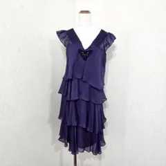 レベッカテイラー パーティードレス（2）パープル ティアードワンピース