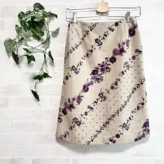 【ロートレアモン Rue de B】　花柄 タイトスカート 上品 膝丈