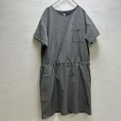 ワークマン✨美品グレー 半袖ワンピース ポケット付き✨Mサイズ