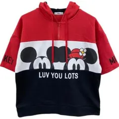 ディズニー　レディースパーカー　M　ミッキー　ミニー　ハーフジップ【2027】